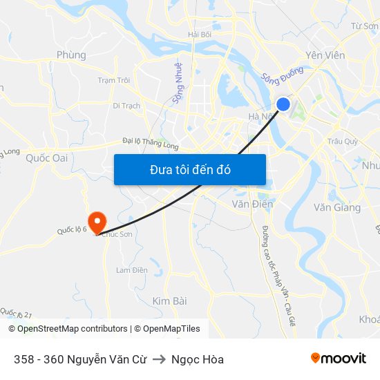 358 - 360 Nguyễn Văn Cừ to Ngọc Hòa map