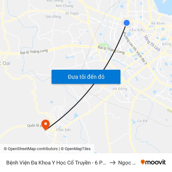 Bệnh Viện Đa Khoa Y Học Cổ Truyền - 6 Phạm Hùng to Ngọc Hòa map