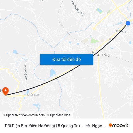 Đối Diện Bưu Điện Hà Đông(15 Quang Trung Hà Đông) to Ngọc Hòa map