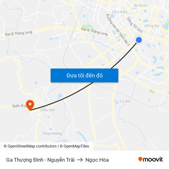 Ga Thượng Đình - Nguyễn Trãi to Ngọc Hòa map