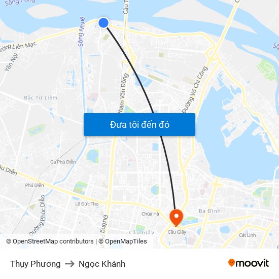 Thụy Phương to Ngọc Khánh map