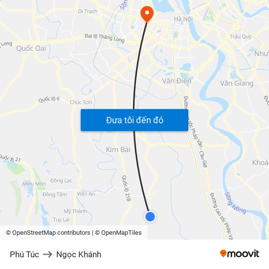Phú Túc to Ngọc Khánh map