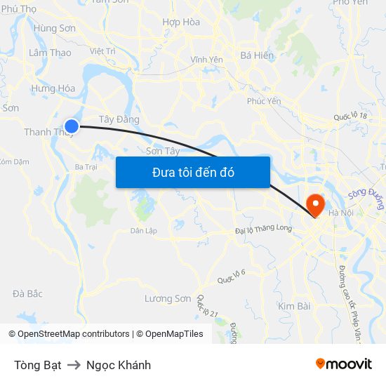 Tòng Bạt to Ngọc Khánh map