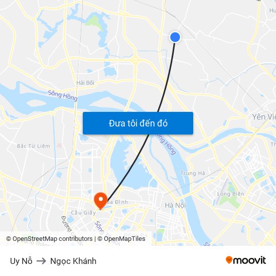 Uy Nỗ to Ngọc Khánh map