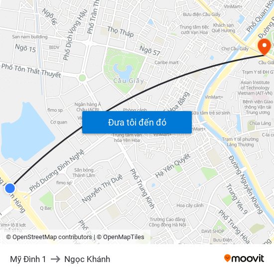 Mỹ Đình 1 to Ngọc Khánh map