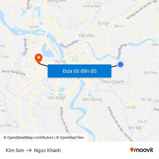 Kim Sơn to Ngọc Khánh map