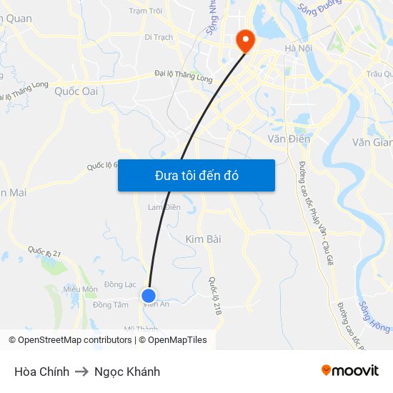 Hòa Chính to Ngọc Khánh map