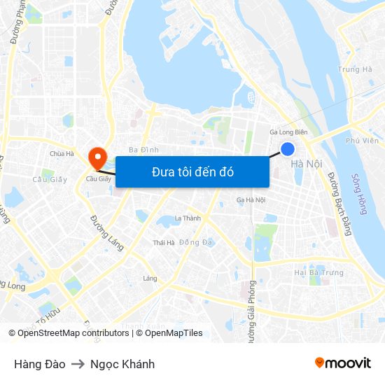 Hàng Đào to Ngọc Khánh map