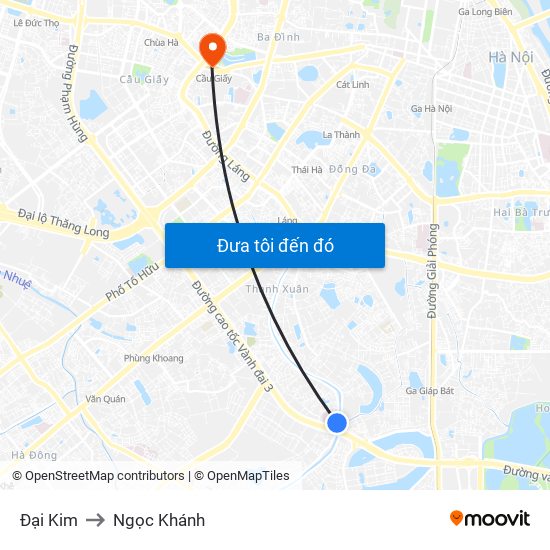 Đại Kim to Ngọc Khánh map