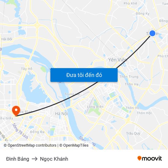 Đình Bảng to Ngọc Khánh map
