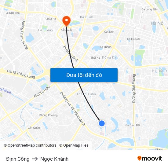 Định Công to Ngọc Khánh map