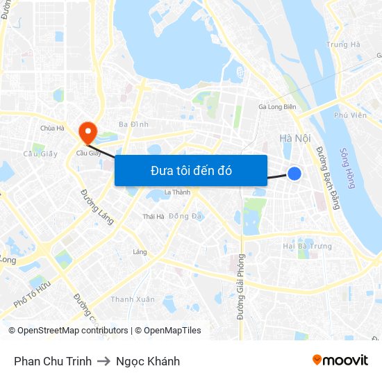Phan Chu Trinh to Ngọc Khánh map