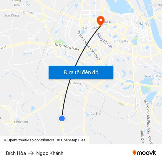 Bích Hòa to Ngọc Khánh map