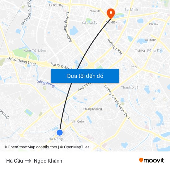 Hà Cầu to Ngọc Khánh map