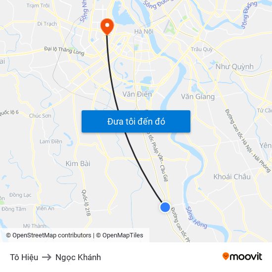Tô Hiệu to Ngọc Khánh map