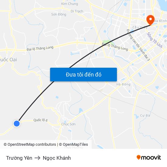 Trường Yên to Ngọc Khánh map