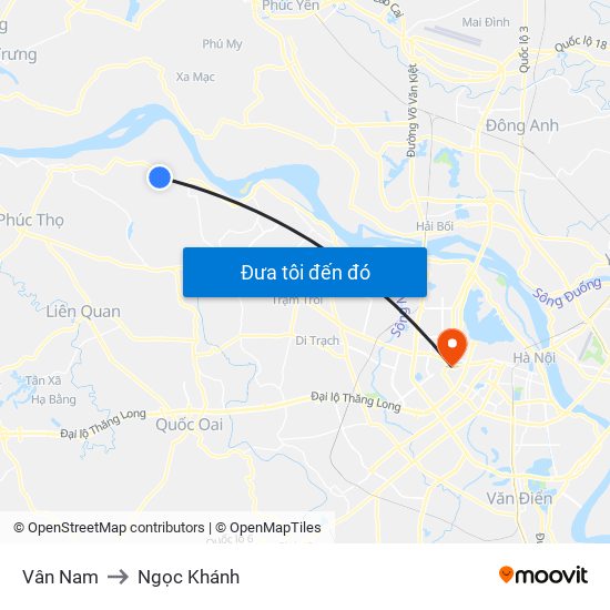 Vân Nam to Ngọc Khánh map