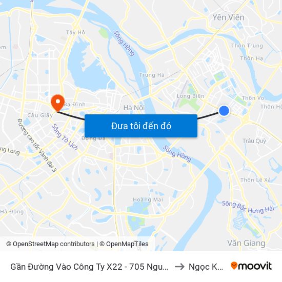 Gần Đường Vào Công Ty X22 - 705 Nguyễn Văn Linh to Ngọc Khánh map