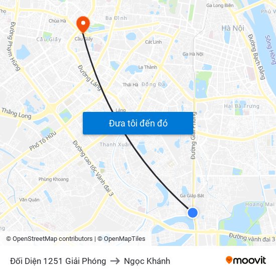 Đối Diện 1251 Giải Phóng to Ngọc Khánh map