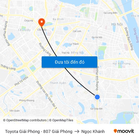 Toyota Giải Phóng - 807 Giải Phóng to Ngọc Khánh map