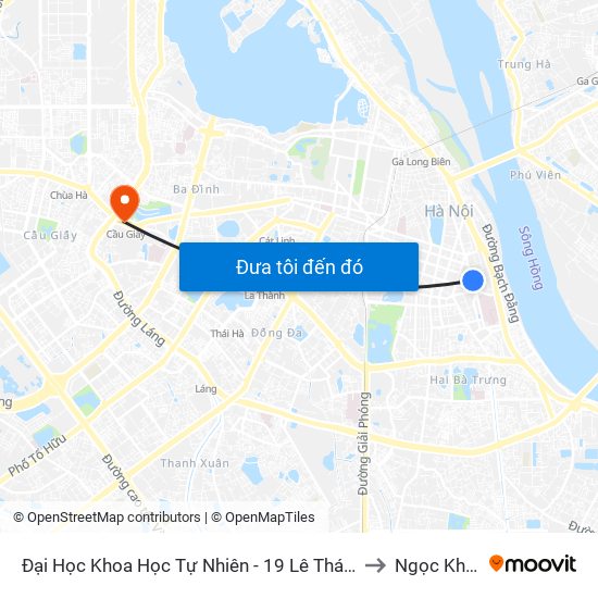 Đại Học Khoa Học Tự Nhiên - 19 Lê Thánh Tông to Ngọc Khánh map