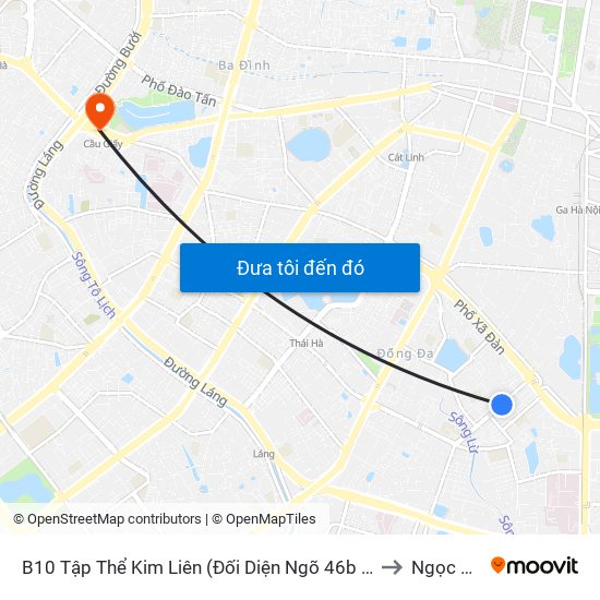 B10 Tập Thể Kim Liên (Đối Diện Ngõ 46b Phạm Ngọc Thạch) to Ngọc Khánh map