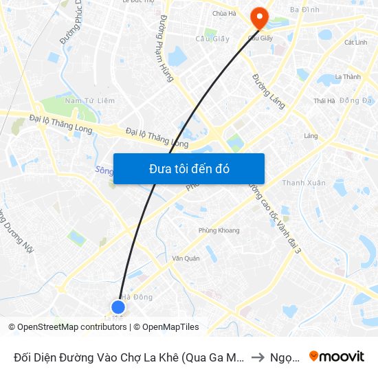 Đối Diện Đường Vào Chợ La Khê (Qua Ga Metro La Khê) - 405 Quang Trung (Hà Đông) to Ngọc Khánh map