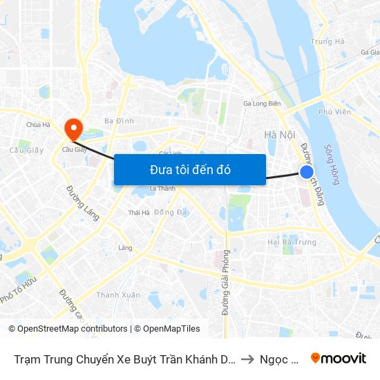 Trạm Trung Chuyển Xe Buýt Trần Khánh Dư (Khu Đón Khách) to Ngọc Khánh map