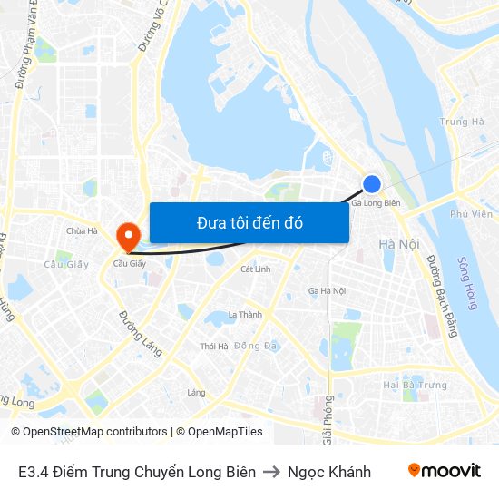 E3.4 Điểm Trung Chuyển Long Biên to Ngọc Khánh map