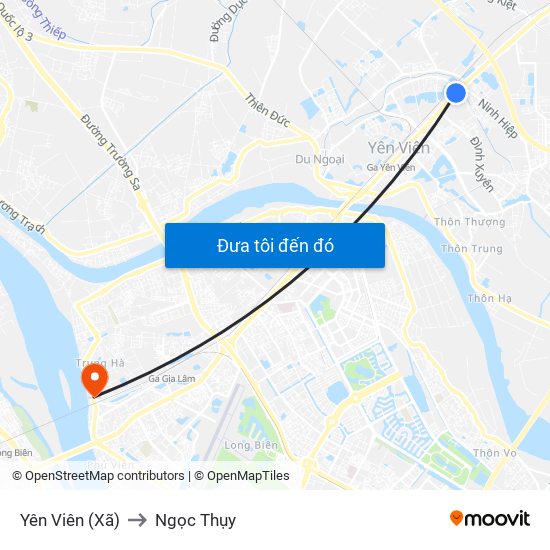 Yên Viên (Xã) to Ngọc Thụy map