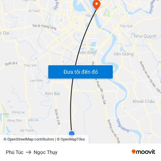 Phú Túc to Ngọc Thụy map