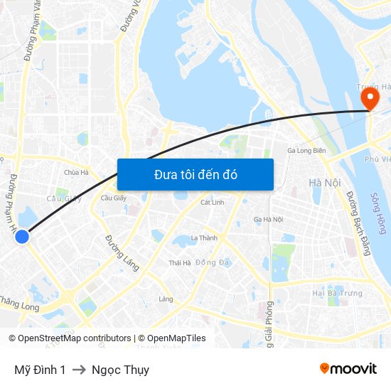 Mỹ Đình 1 to Ngọc Thụy map