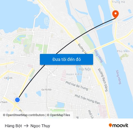 Hàng Bột to Ngọc Thụy map