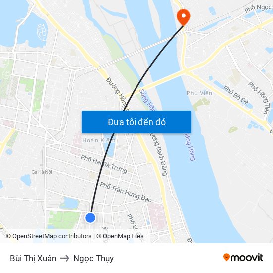 Bùi Thị Xuân to Ngọc Thụy map