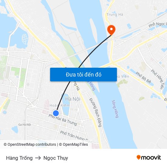 Hàng Trống to Ngọc Thụy map