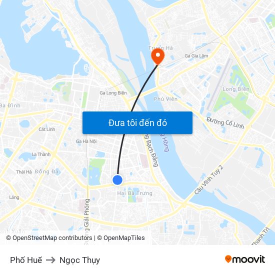 Phố Huế to Ngọc Thụy map