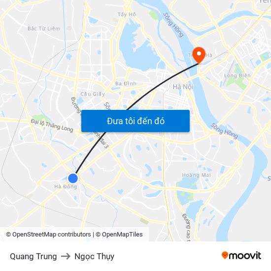 Quang Trung to Ngọc Thụy map