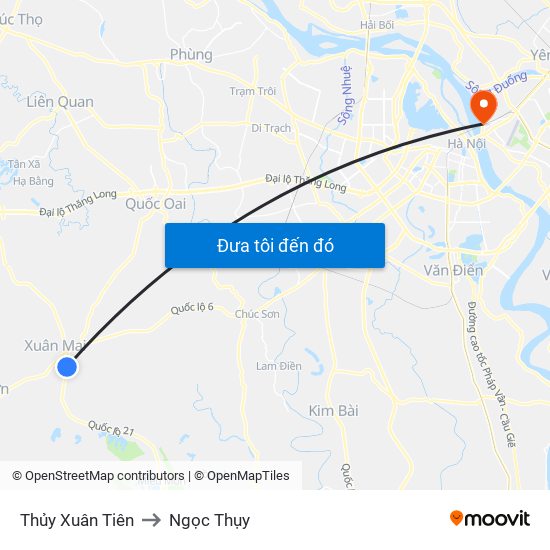 Thủy Xuân Tiên to Ngọc Thụy map