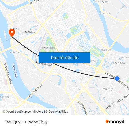 Trâu Quỳ to Ngọc Thụy map