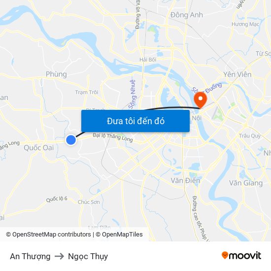 An Thượng to Ngọc Thụy map