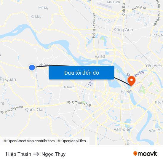 Hiệp Thuận to Ngọc Thụy map