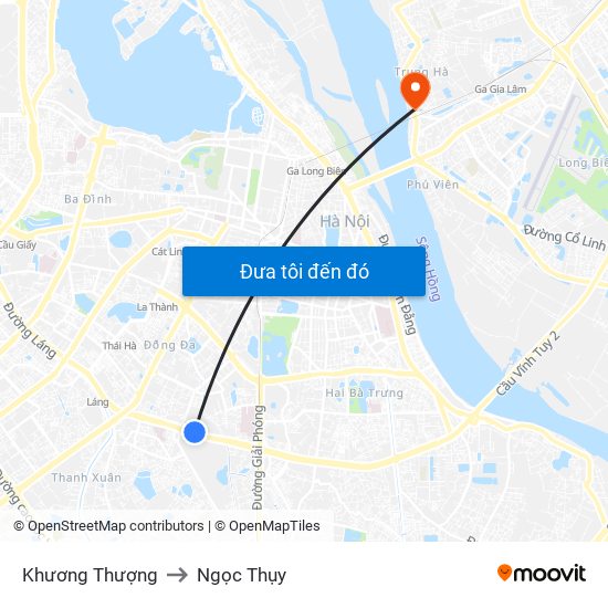 Khương Thượng to Ngọc Thụy map