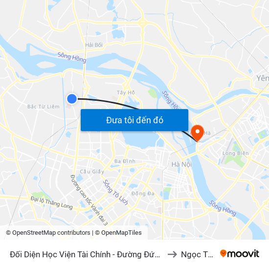 Đối Diện Học Viện Tài Chính - Đường Đức Thắng to Ngọc Thụy map