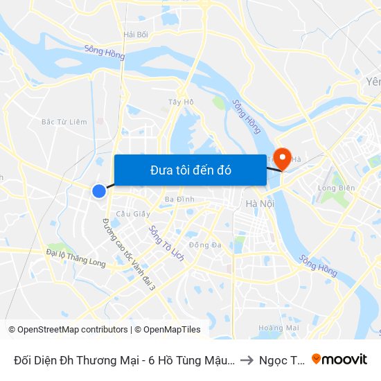 Đối Diện Đh Thương Mại - 6 Hồ Tùng Mậu (Cột Sau) to Ngọc Thụy map