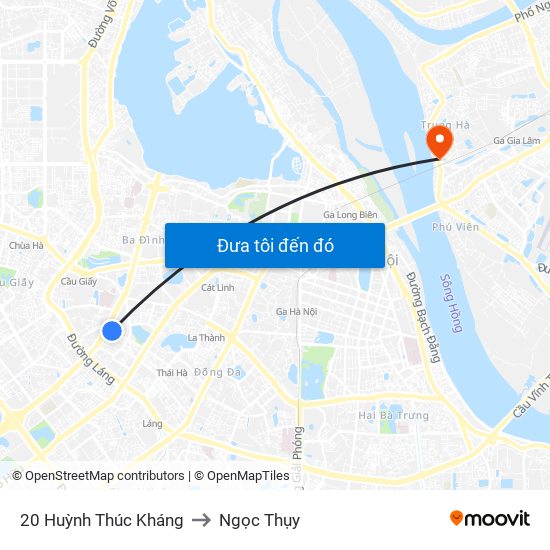20 Huỳnh Thúc Kháng to Ngọc Thụy map