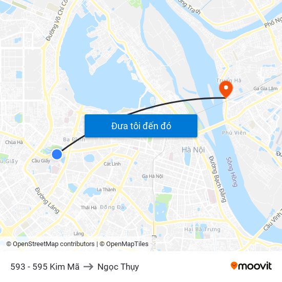 593 - 595 Kim Mã to Ngọc Thụy map