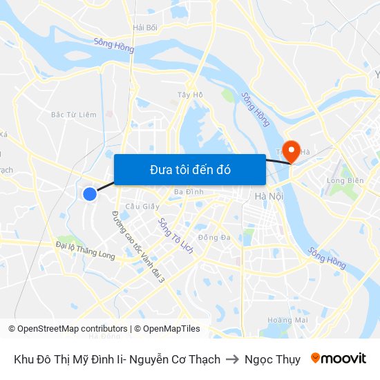 Khu Đô Thị Mỹ Đình Ii- Nguyễn Cơ Thạch to Ngọc Thụy map