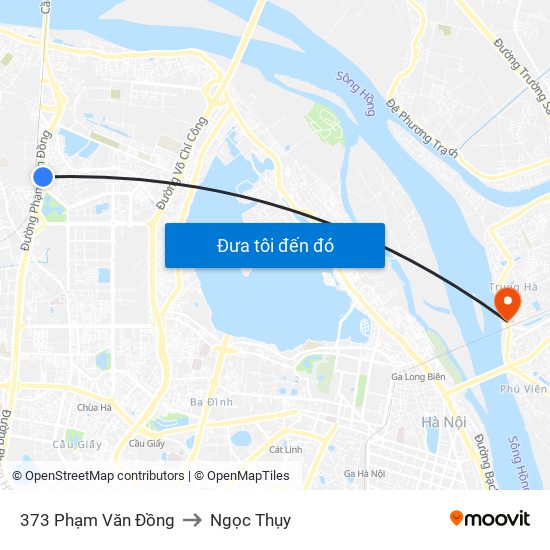 373 Phạm Văn Đồng to Ngọc Thụy map