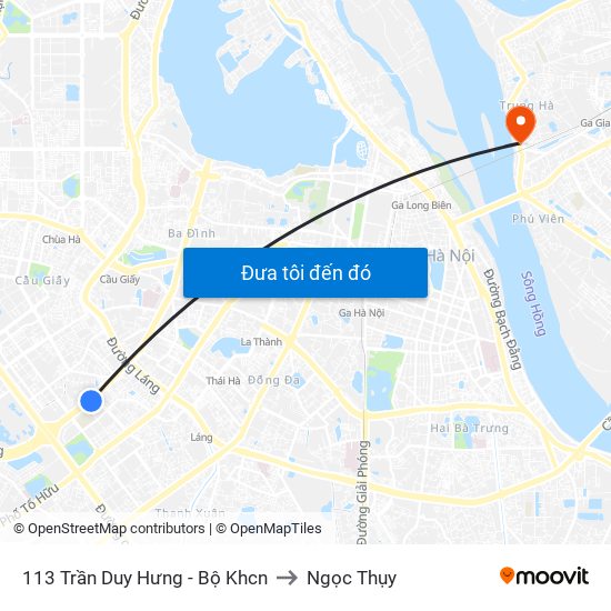 113 Trần Duy Hưng - Bộ Khcn to Ngọc Thụy map