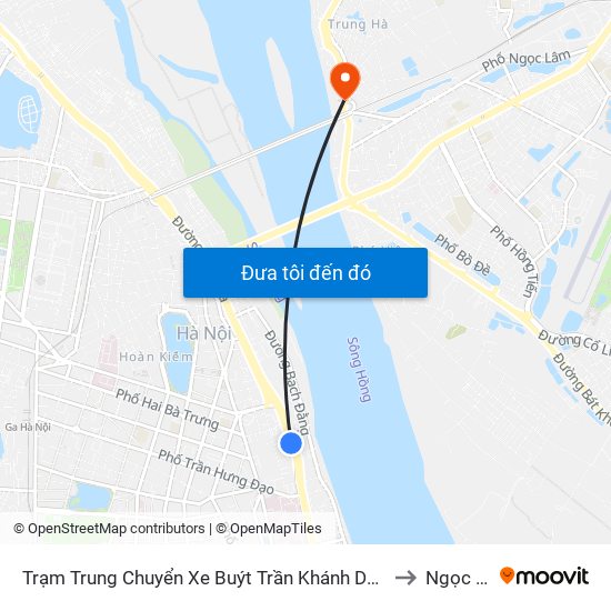 Trạm Trung Chuyển Xe Buýt Trần Khánh Dư (Khu Đón Khách) to Ngọc Thụy map